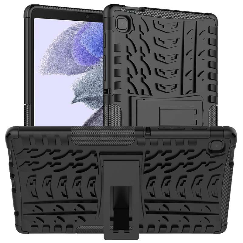For Samsung Galaxy Tab A7 Lite Tire Texture Shockproof TPU+PC Protective Case with Holder(Green)