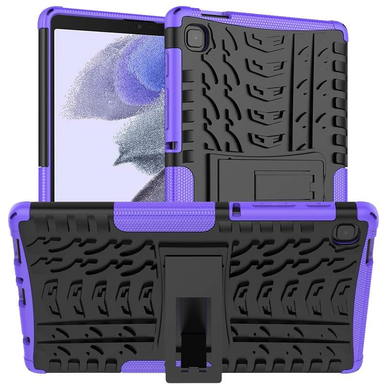 For Samsung Galaxy Tab A7 Lite Tire Texture Shockproof TPU+PC Protective Case with Holder(Green)