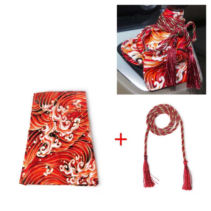 Car Personality Gear Cover Automatic Manual Gear Lever Dustproof Cover(Sea Wave Red)