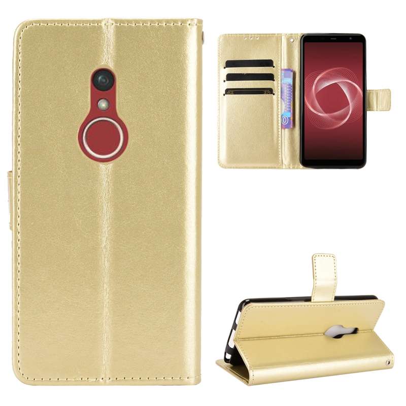 For Fujitsu Arrows Be4 Plus / F-41B Crazy Horse Texture Horizontal Flip Leather Case with Holder & C