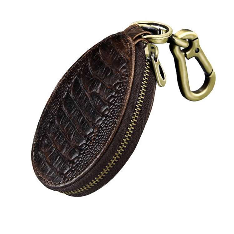 Vintage Leather Hanging Waist Universal Car Key Case(Coffee)