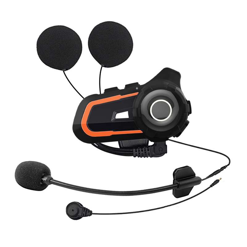 CS-1412D1 Bluetooth 5.1 S2 Motorcycle Helmet Full Duplex Bluetooth Intercom Headset Earphone(Black)