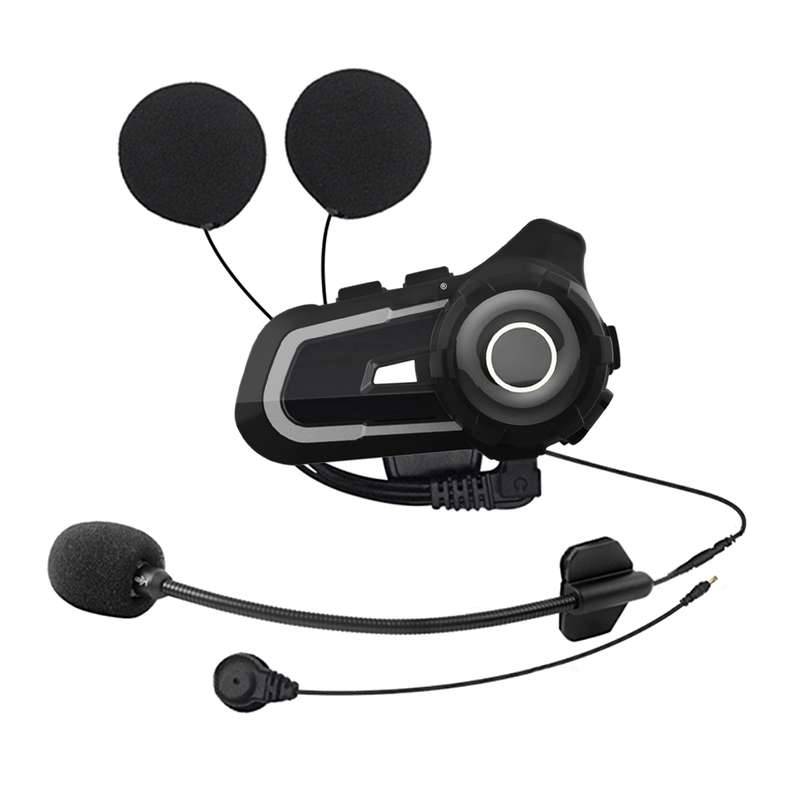 CS-1412D1 Bluetooth 5.1 S2 Motorcycle Helmet Full Duplex Bluetooth Intercom Headset Earphone(Black)