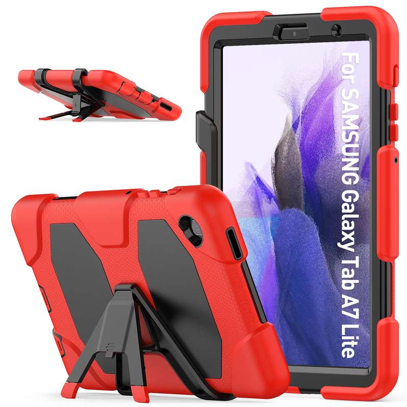 For Samsung Galaxy A7 Lite 8.7 2021 T220 / T225 Shockproof Colorful Silicon + PC Protective Case wit
