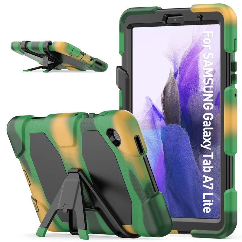 For Samsung Galaxy A7 Lite 8.7 2021 T220 / T225 Shockproof Colorful Silicon + PC Protective Case wit