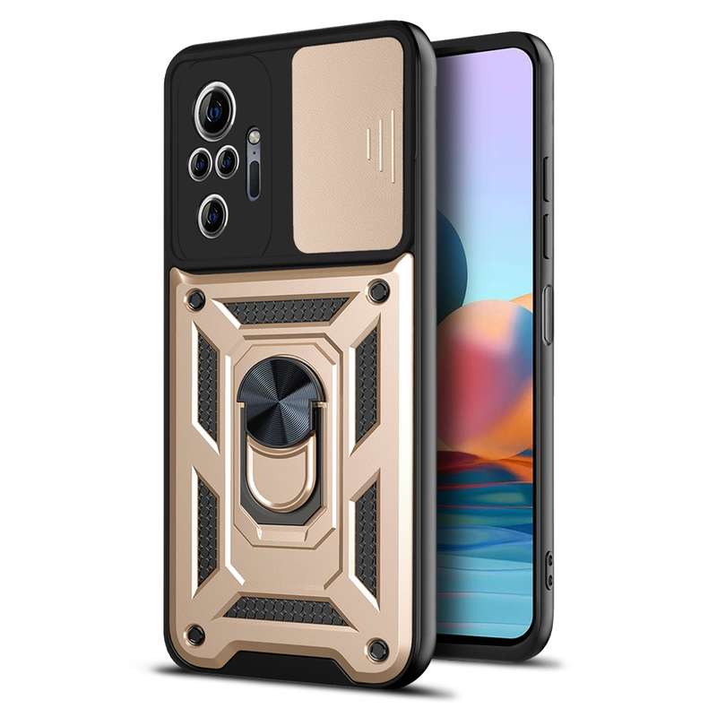For Xiaomi Redmi Note 10 Pro Sliding Camera Cover Design TPU+PC Protective Case(Dark Green)