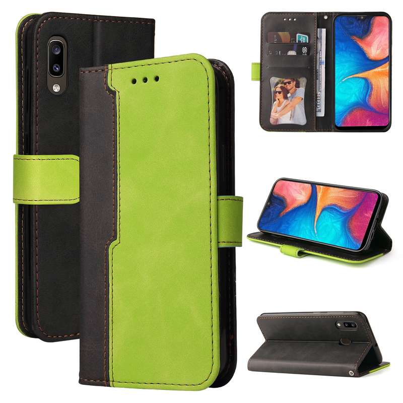 For Samsung Galaxy A20 / A30 Business Stitching-Color Horizontal Flip PU Leather Case with Holder &