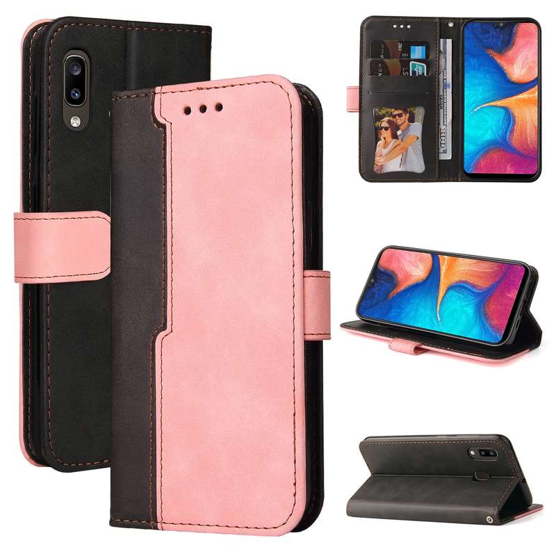 For Samsung Galaxy A20 / A30 Business Stitching-Color Horizontal Flip PU Leather Case with Holder &