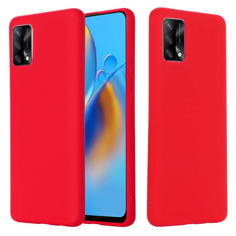 For OPPO A74 4G / F19 Pure Color Liquid Silicone Shockproof Full Coverage Case(Green)