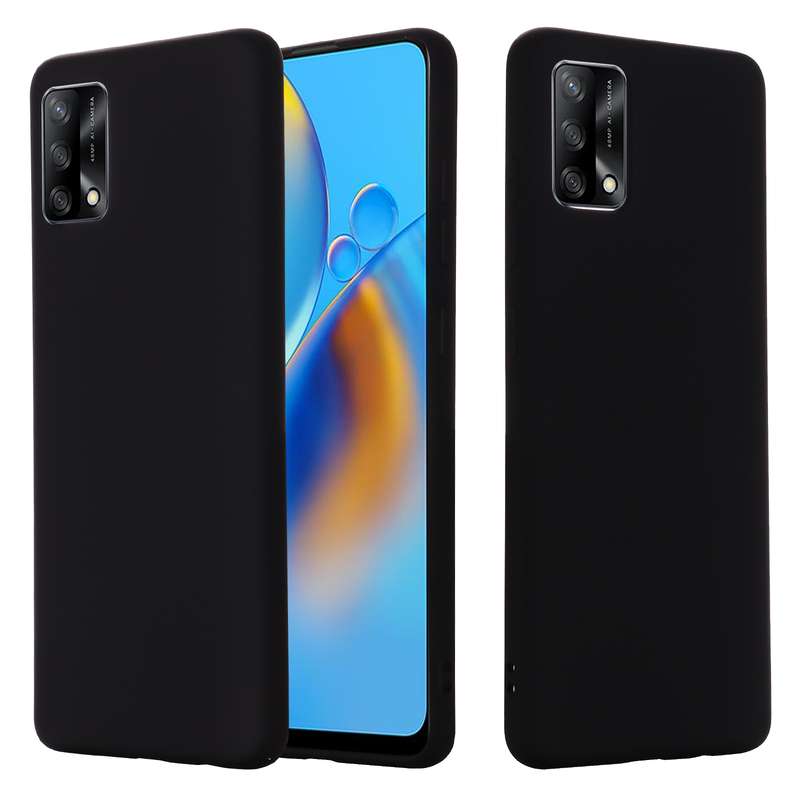 For OPPO A74 4G / F19 Pure Color Liquid Silicone Shockproof Full Coverage Case(Green)