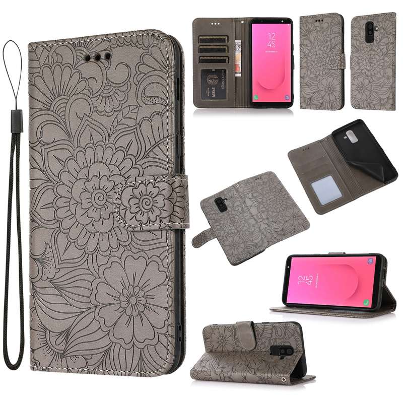 For Samsung Galaxy A51 Skin Feel Embossed Sunflower Horizontal Flip Leather Case with Holder & Card