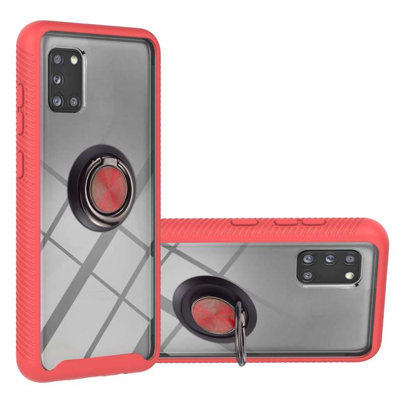 For Samsung Galaxy A31 Starry Sky Solid Color Series Shockproof PC + TPU Protective Case with Ring H