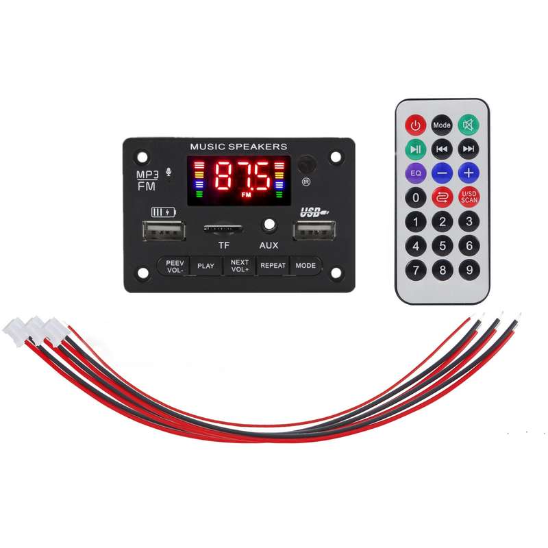 JX-809BT Car 12V Audio MP3 Player Decoder Board FM Radio USB, with Bluetooth / Remote Control / Reco