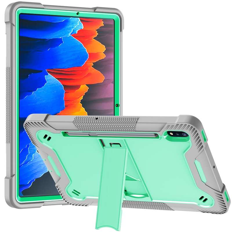 For Samsung Galaxy Tab A8 10.5 2021 Silicone + PC Shockproof Protective Tablet Case with Holder(Blac