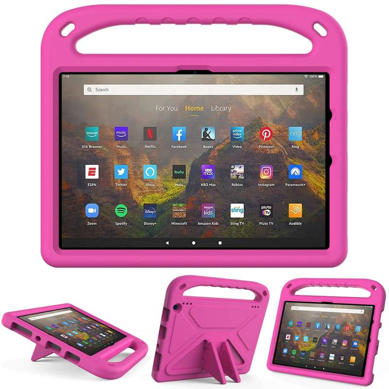 For Amazon Fire HD 10 2021 Handle Portable EVA Shockproof Anti Falling Protective Case with Triangle