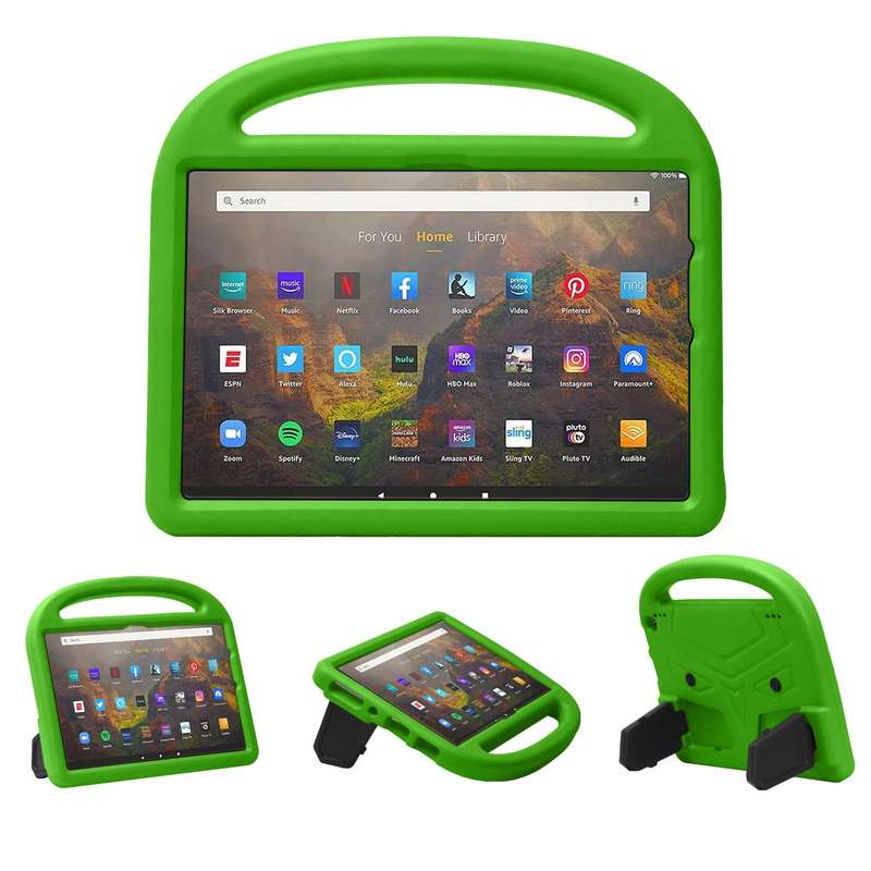 For Amazon Fire HD 10 2021 Handle Portable EVA Shockproof Anti Falling Protective Case with Triangle