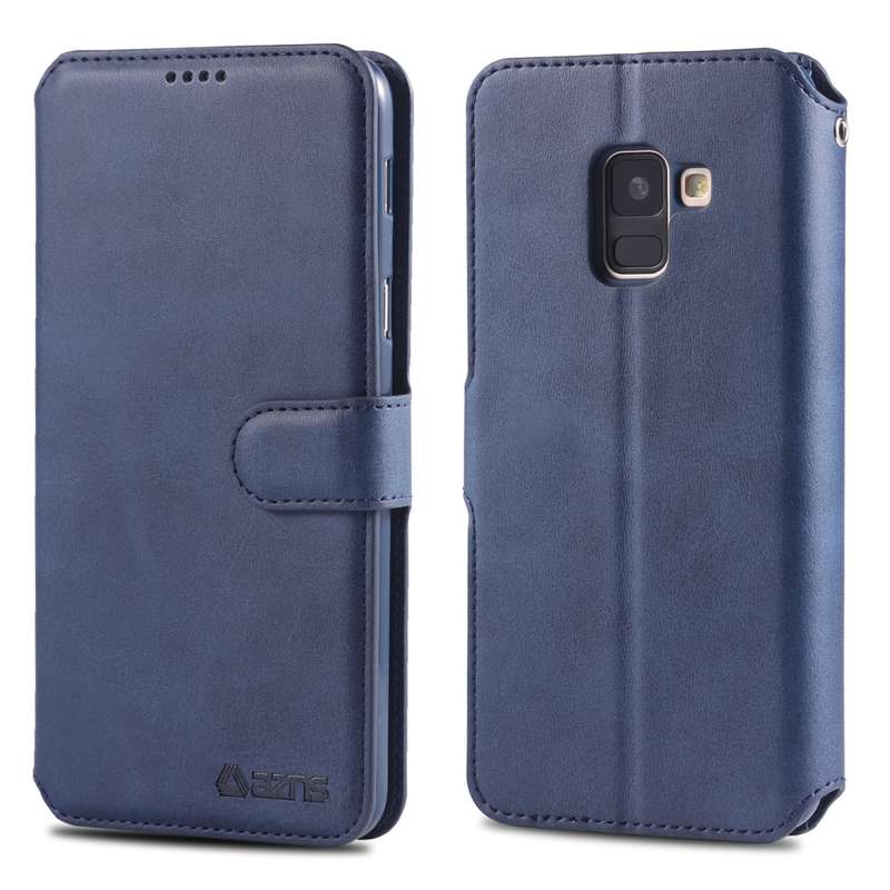 For Galaxy A6 2018 AZNS Calf Texture Magnetic Horizontal Flip PU Leather Case with Holder & Card Slo