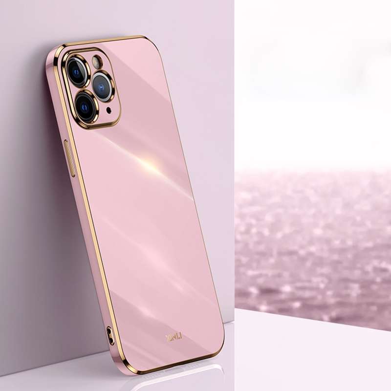 For iPhone 11 Pro XINLI Straight Edge 6D Electroplate TPU Phone Case (Cherry Purple)