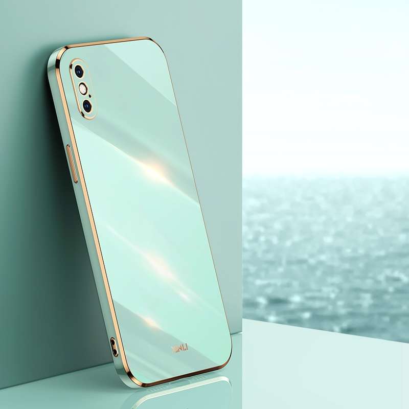 For iPhone X XINLI Straight Edge 6D Electroplate TPU Phone Case(Pink)