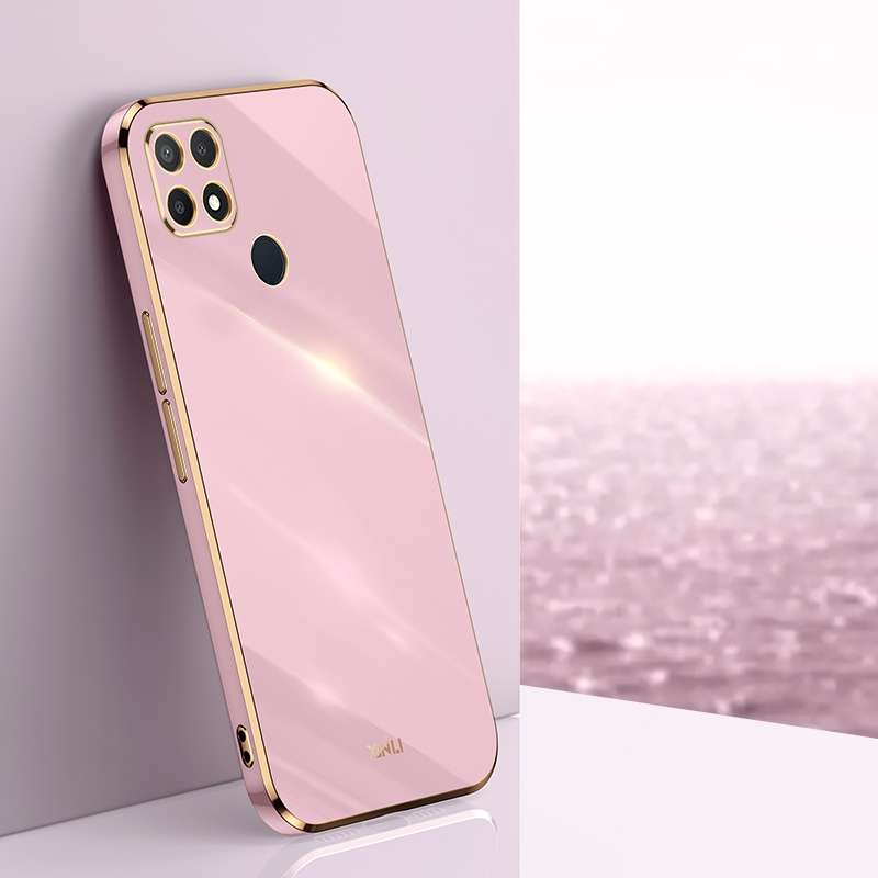 For OPPO A15 XINLI Straight Edge 6D Electroplate TPU Phone Case(Black)