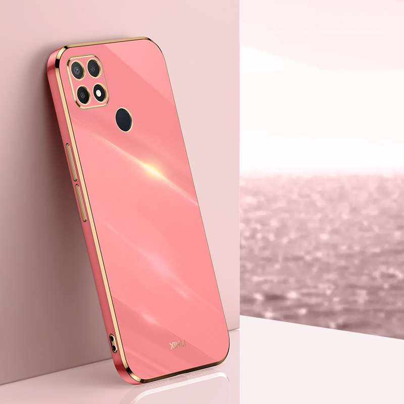 For OPPO A15 XINLI Straight Edge 6D Electroplate TPU Phone Case(Black)