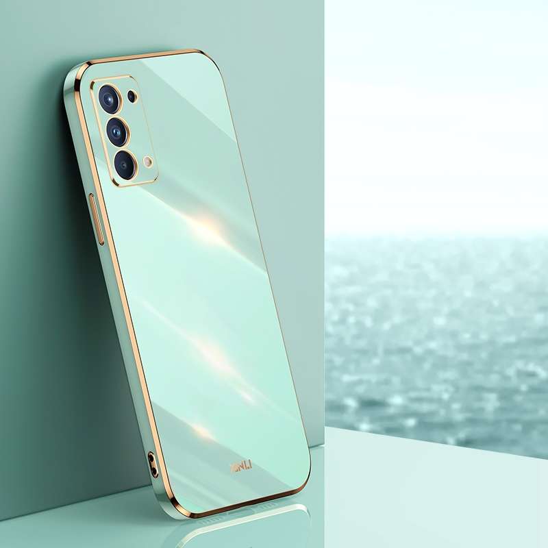 For OPPO Reno5 4G XINLI Straight Edge 6D Electroplate TPU Phone Case(Celestial Blue)