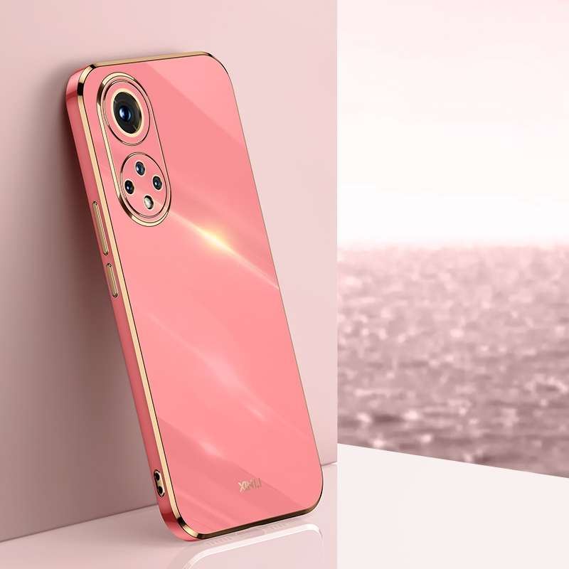 For Honor 50 XINLI Straight Edge 6D Electroplate TPU Phone Case(Cherry Purple)