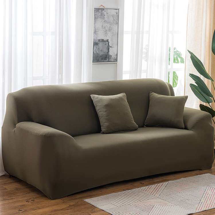 145-185cm Four Seasons Solid Color Elastic Full Coverage Non-slip Sofa Cover(Cypress Green)