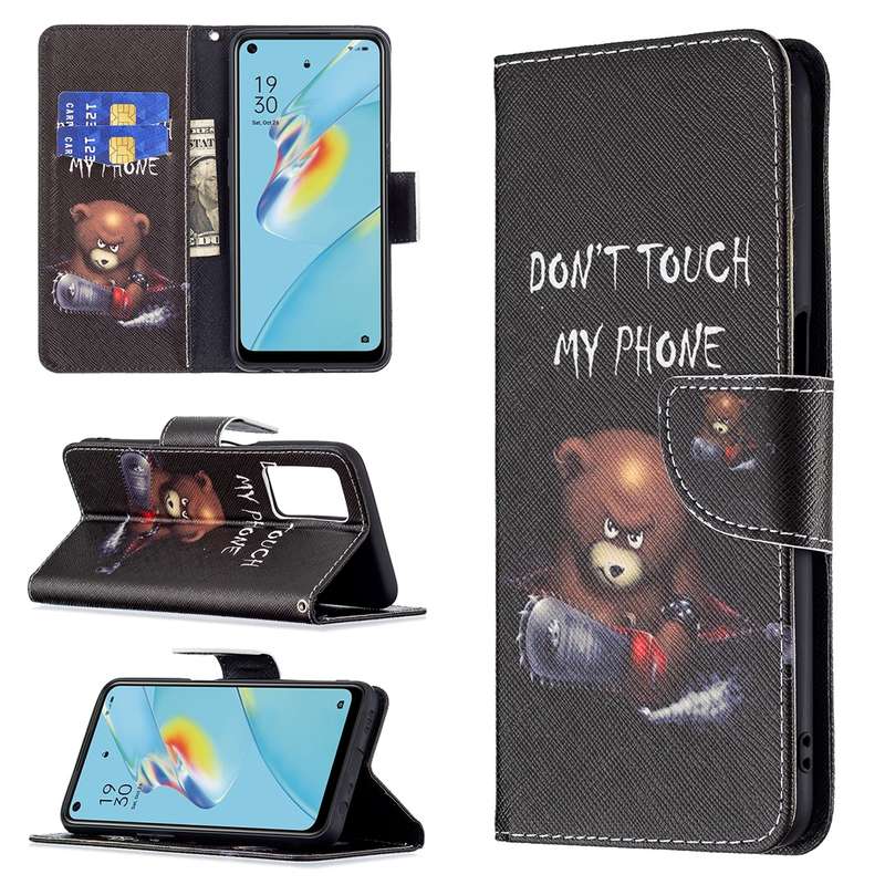 For OPPO A54 4G / A55 5G Colored Drawing Pattern Horizontal Flip Leather Case with Holder & Card Slo