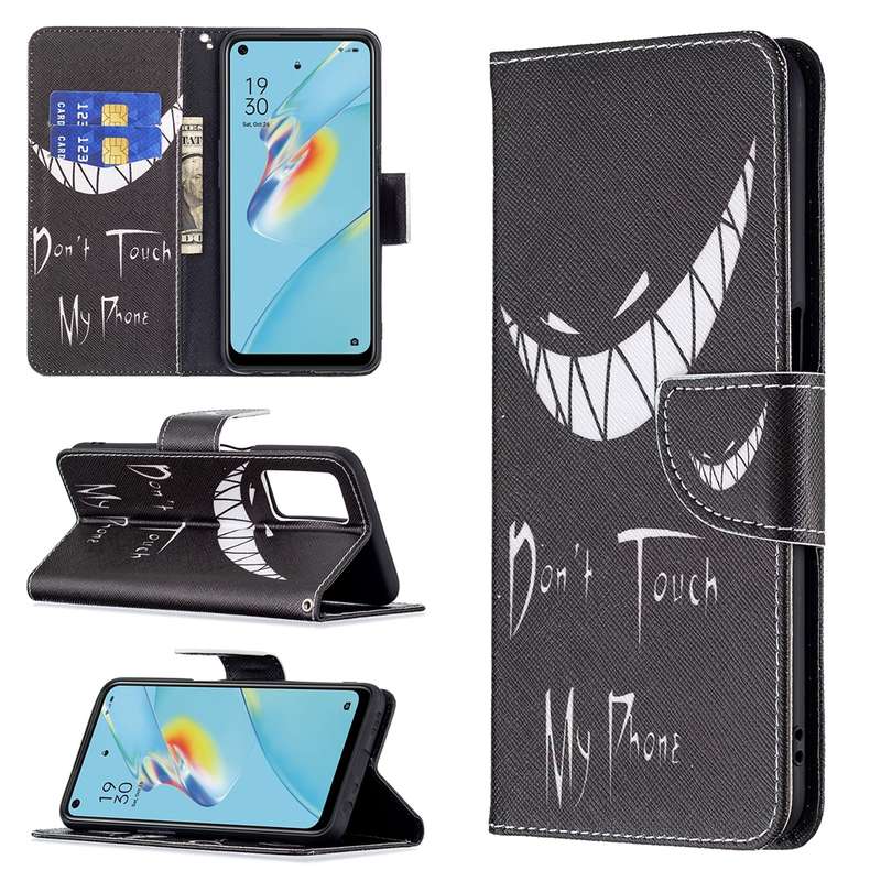 For OPPO A54 4G / A55 5G Colored Drawing Pattern Horizontal Flip Leather Case with Holder & Card Slo