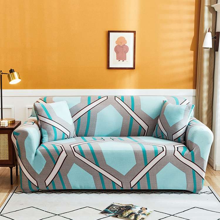 Double Seat Full Coverage Elastic Non-slip Sofa Cover(Wealth Tree)
