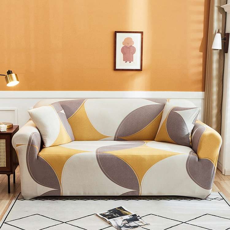 Double Seat Full Coverage Elastic Non-slip Sofa Cover(Wealth Tree)