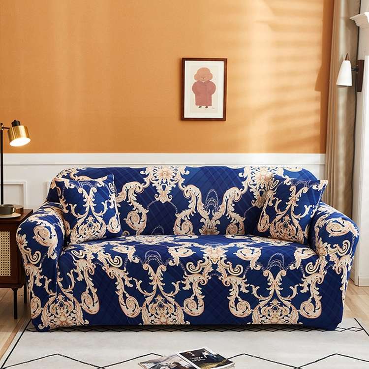 Double Seat Full Coverage Elastic Non-slip Sofa Cover(Wealth Tree)