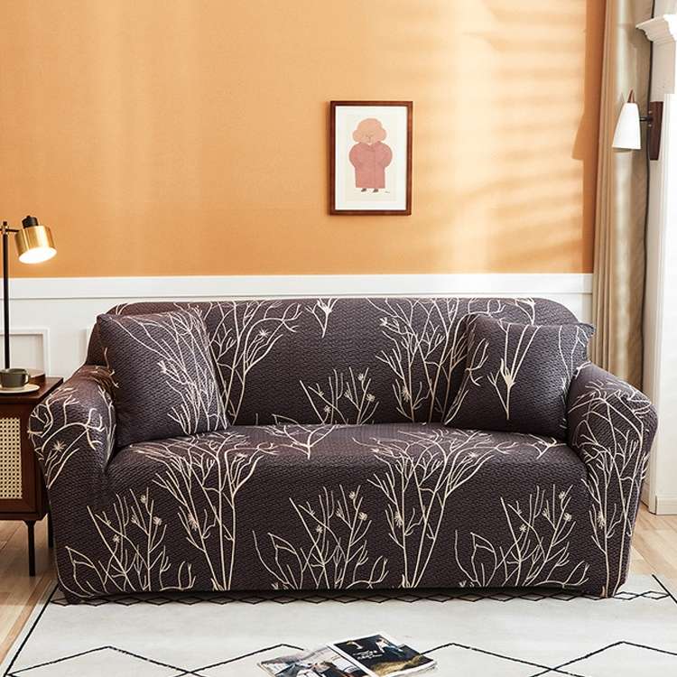 Double Seat Full Coverage Elastic Non-slip Sofa Cover(Wealth Tree)