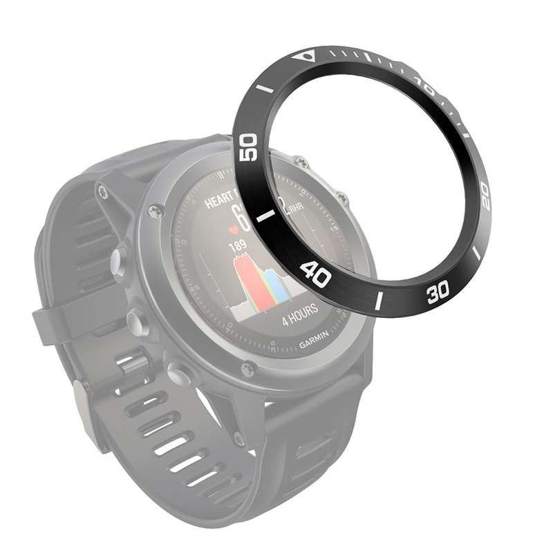 For Garmin Fenix 3/3 HR Smart Watch Steel Bezel Ring, A Version(Black Ring Red Letter)
