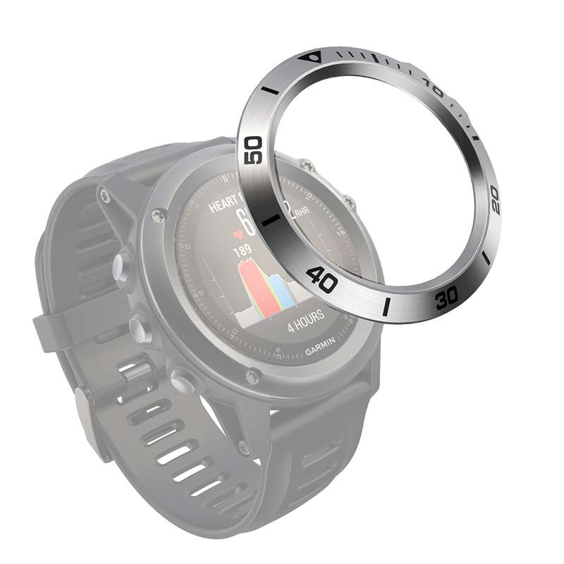 For Garmin Fenix 3/3 HR Smart Watch Steel Bezel Ring, A Version(Black Ring Red Letter)