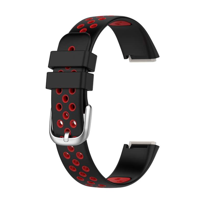 For Fitbit Luxe Two-color Silicone Watch Band(Black Pink)