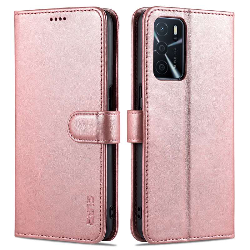 For OPPO A16 AZNS Skin Feel Calf Texture Horizontal Flip Leather Case with Card Slots & Holder & Wal