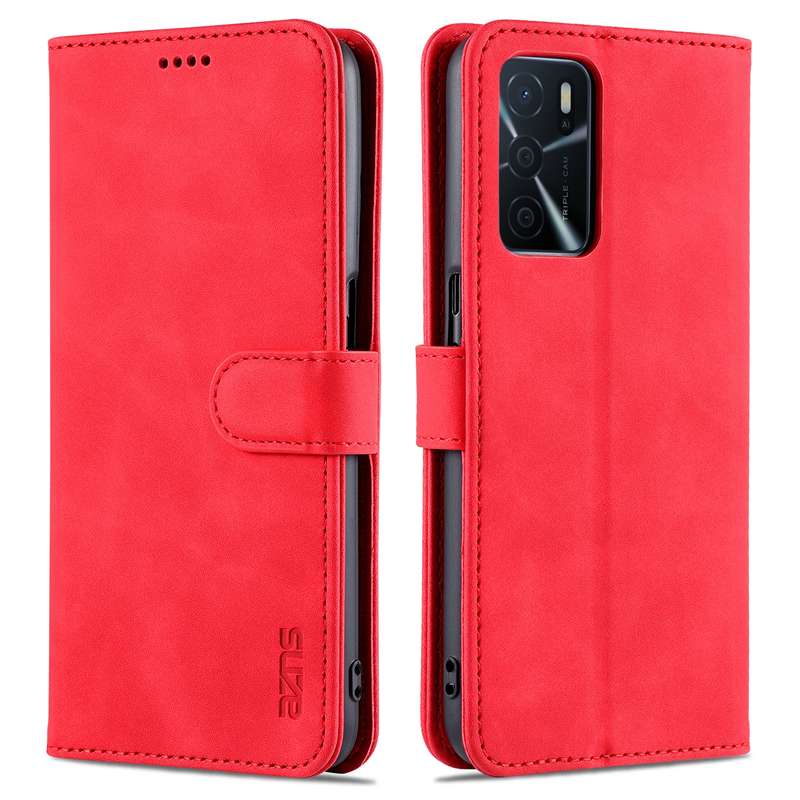 For OPPO A16 AZNS Skin Feel Calf Texture Horizontal Flip Leather Case with Card Slots & Holder & Wal