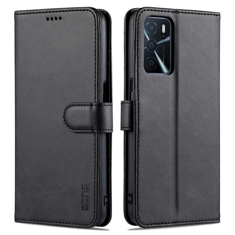 For OPPO A16 AZNS Skin Feel Calf Texture Horizontal Flip Leather Case with Card Slots & Holder & Wal