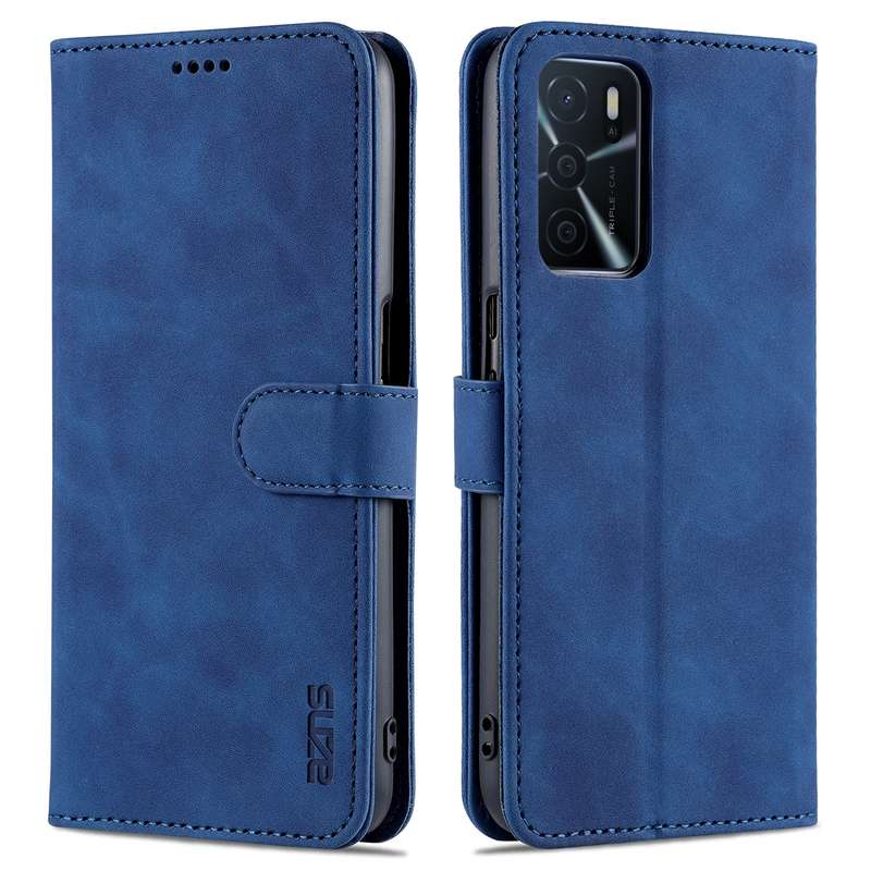For OPPO A16 AZNS Skin Feel Calf Texture Horizontal Flip Leather Case with Card Slots & Holder & Wal