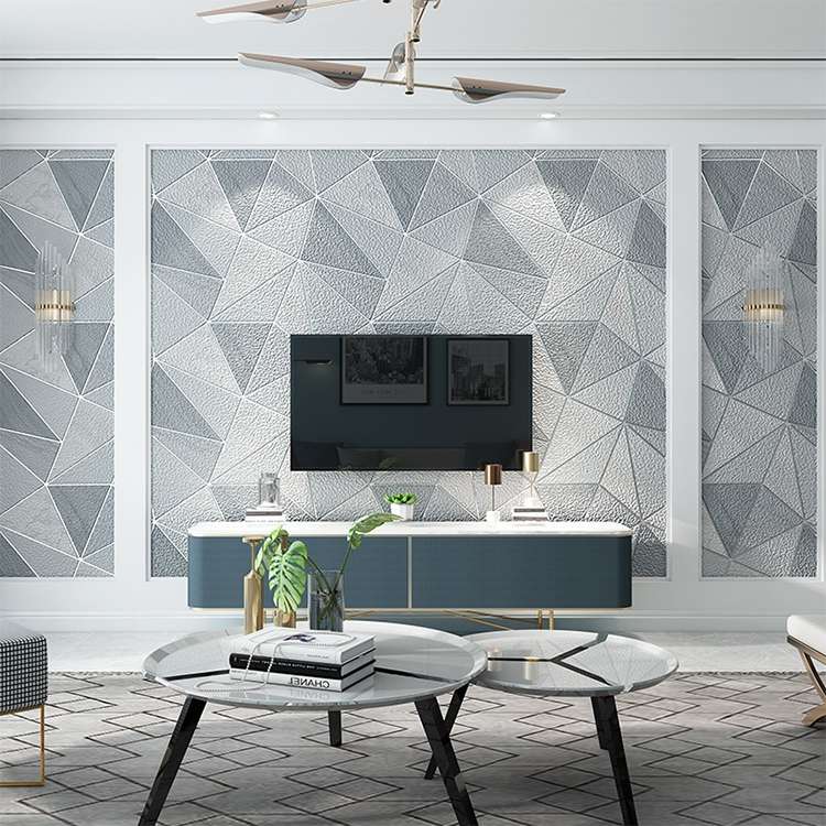 Home Geometric Wallpaper Deerskin Velvet Non-self-adhesive Thickened Wallpaper, Size:53x1000cm(Dark