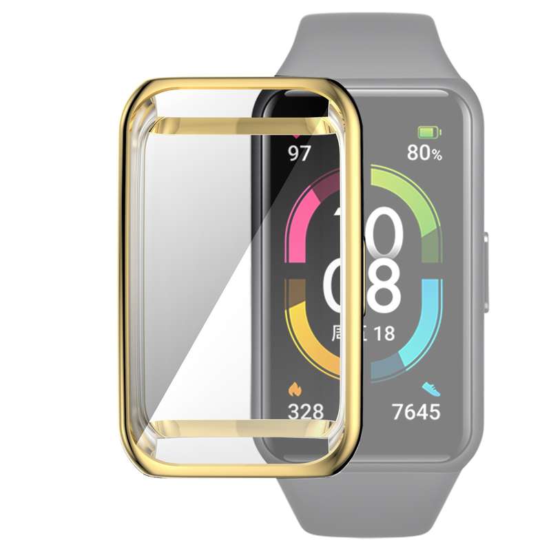 For Huawei Band 6 / 6 Pro / Honor Band 6 Full Coverage TPU Electroplating Protective Case Cover(Gold