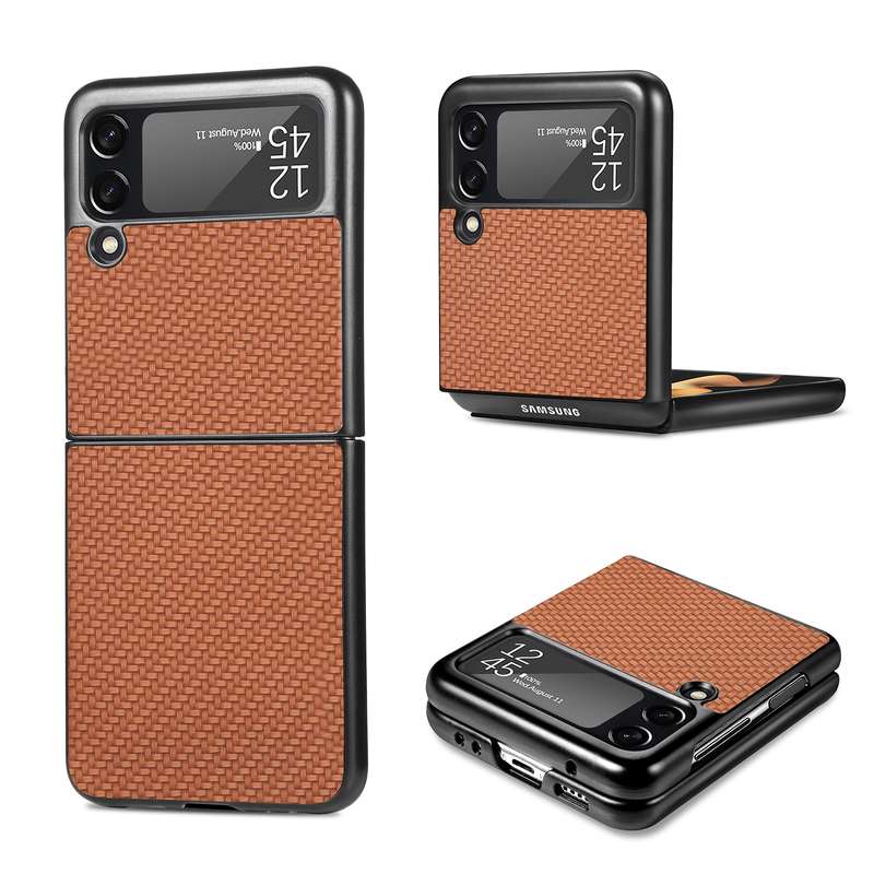 For Samsung Galaxy Z Flip3 5G Cross Pattern Slim PC Protective Case(Green)