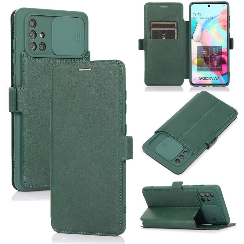 For Samsung Galaxy A71 Push Window Double Buckle PU + Silicone Horizontal Flip Leather Case with Hol