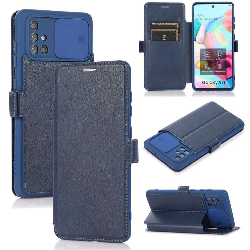 For Samsung Galaxy A71 Push Window Double Buckle PU + Silicone Horizontal Flip Leather Case with Hol