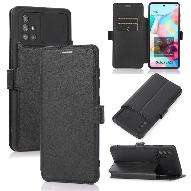For Samsung Galaxy A71 Push Window Double Buckle PU + Silicone Horizontal Flip Leather Case with Hol