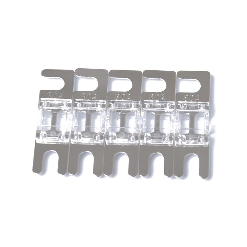 A0304 Transparent 5 PCS Car Audio AFS Mini ANL 80A Fuse Nicked Plated