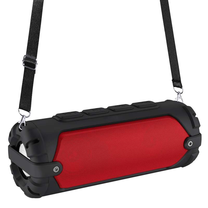 New Rixing NR-6013 Bluetooth 5.0 Portable Outdoor Wireless Bluetooth Speaker with Shoulder Strap(Bla