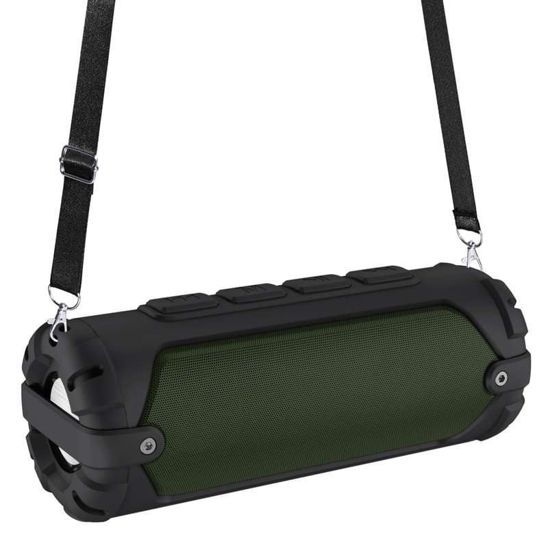 New Rixing NR-6013 Bluetooth 5.0 Portable Outdoor Wireless Bluetooth Speaker with Shoulder Strap(Bla